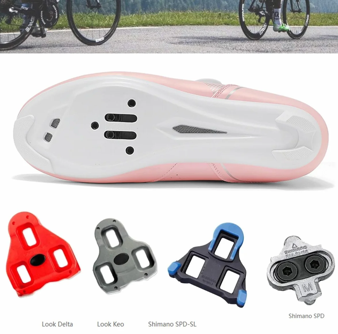 Hixingo Zapatilla de Ciclismo Hombre Mujer Zapatos Bicicleta Carretera Montaña Exterior SPD SPD-SL Look Delta Lock