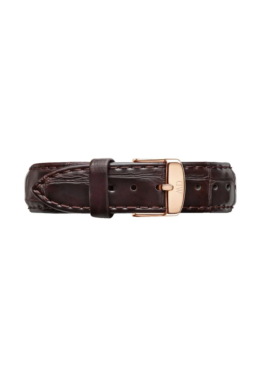 Daniel Wellington Classic York, Correa Marrón/Oro Rosado, 18mm, Cuero, para Mujer y Hombre