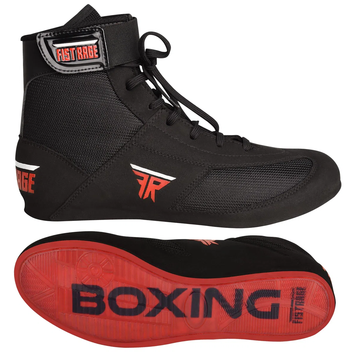 FISTRAGE - Zapatos de boxeo de piel, para deportes de lucha, entrenamiento maestro, de malla, unisex, para hombres y jóvenes, botas auténticas, peso ligero, color negro, zapatos de boxeo para adultos