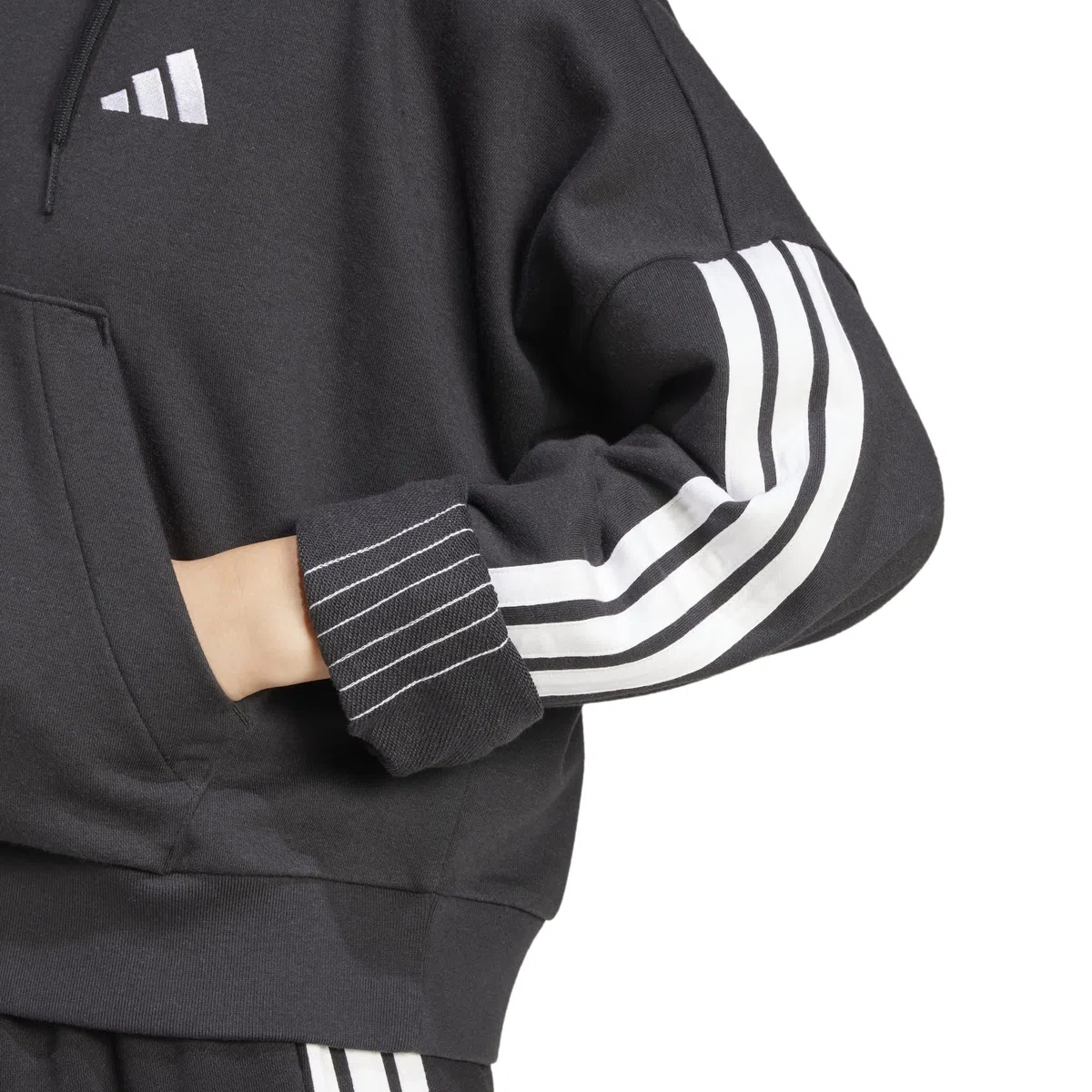 adidas Women's Sudadera con Capucha Essentials French Terry Quarter-Zip 3 Bandas