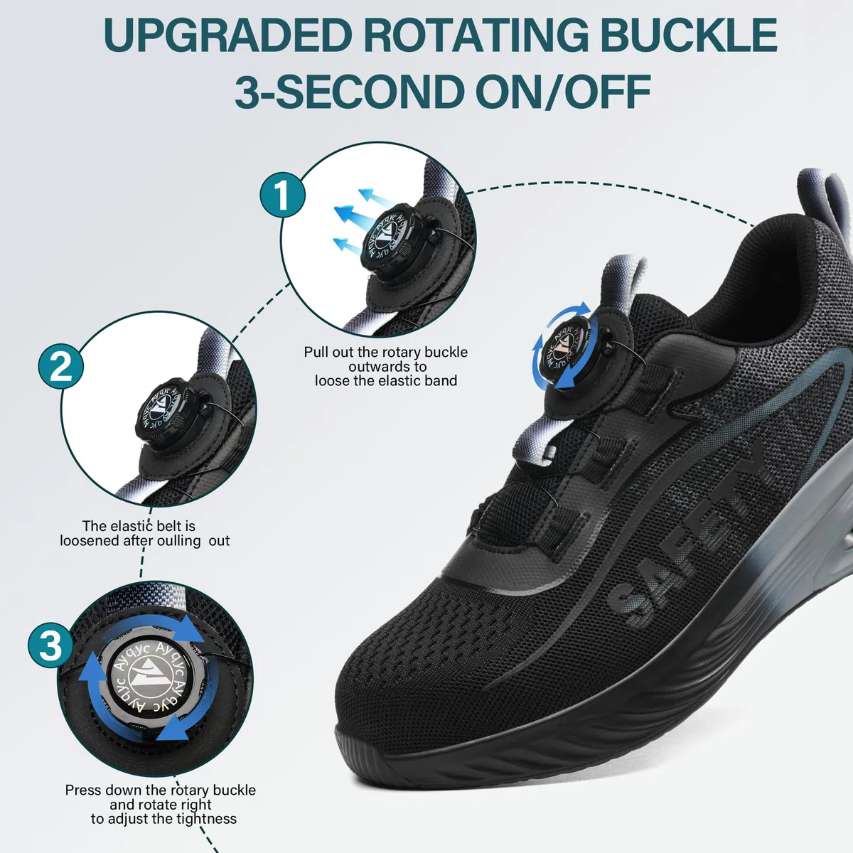 Zapatos de Seguridad para Hombre Zapatillas Trabajo Mujer Comodas Transpirable Ligero Calzado de Seguridad con Punteras de Acero Antideslizantes