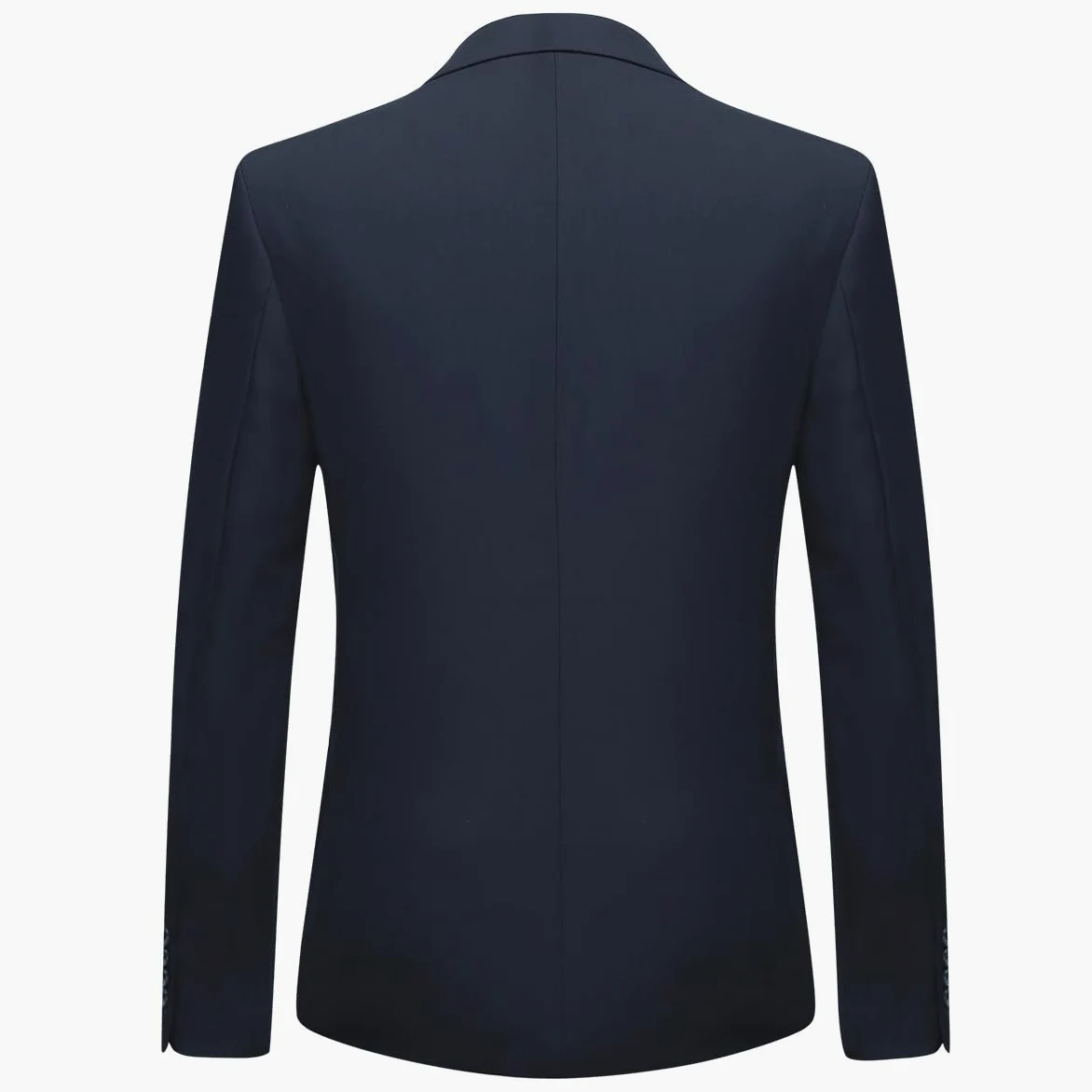 Chaqueta de traje para hombre, fina, clásica, con dos botones Tuxedo Formal para boda, azul marino