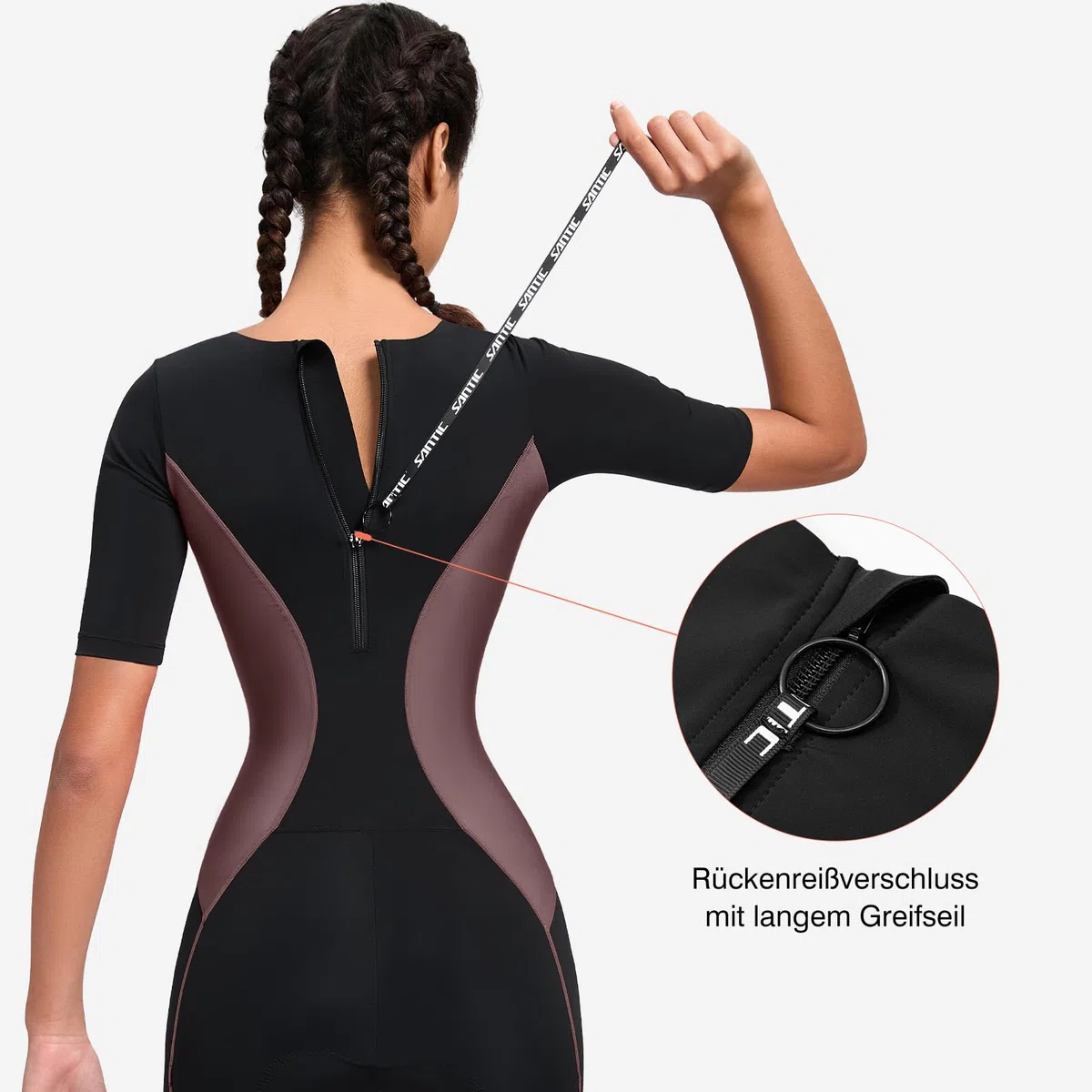 Santic Traje de triatlón acolchado de triatlón de una sola pieza Kuzarm traje Pro Tri-traje de secado rápido adelgazar bicicleta skinsuit