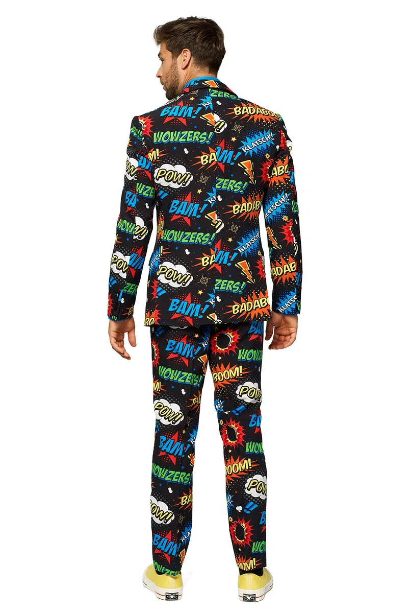 OppoSuits Crazy Prom Suits For Men – Badaboom – Comes with Jacket, Pants and Tie In Funny Designs Traje de Hombres