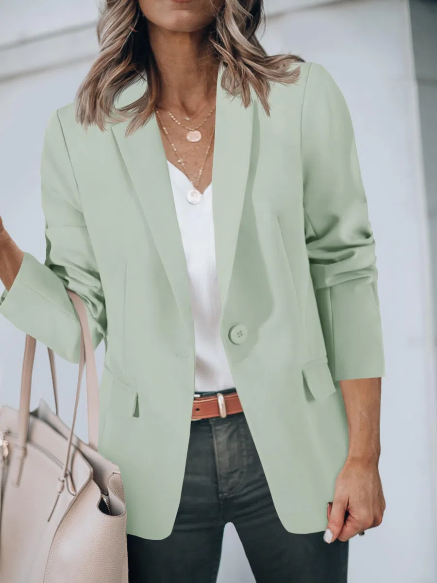 Cicy Bell Blazers casuales para mujer, con frente abierto, manga larga, para trabajo, oficina, boda, invitada, blazer