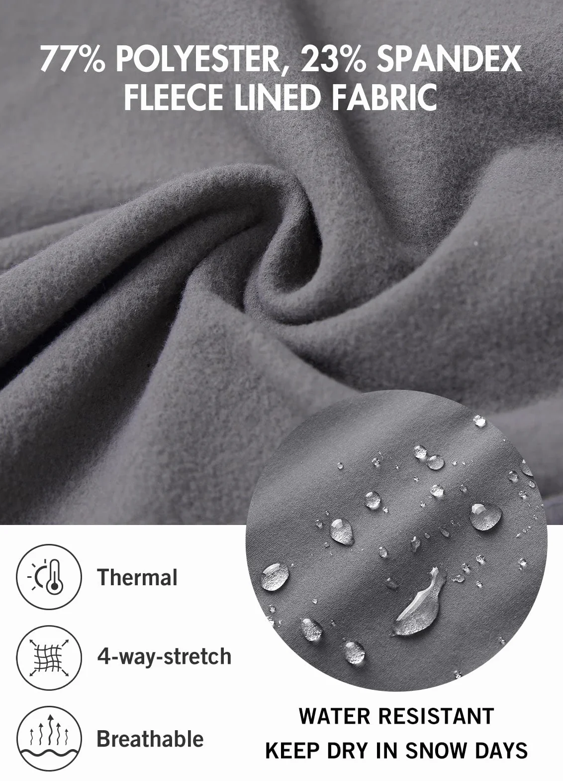 baleaf Pantalones de equitación para Mujer, de Invierno, con Ribete en Las Rodillas, Resistentes al Agua, con Forro para teléfono móvil, para Mujeres y niñas
