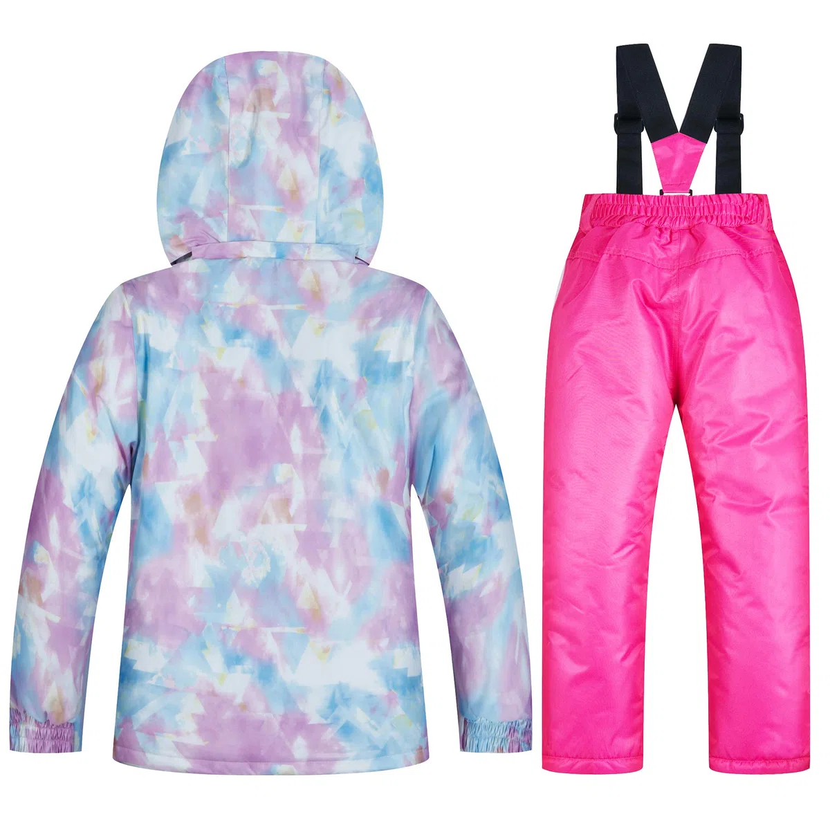 Conjunto de Chaqueta y Pantalón de Esquí para Niños Traje de Esquí para Niños Niñas Protector de Nieve Integrado Forro Polar Invierno