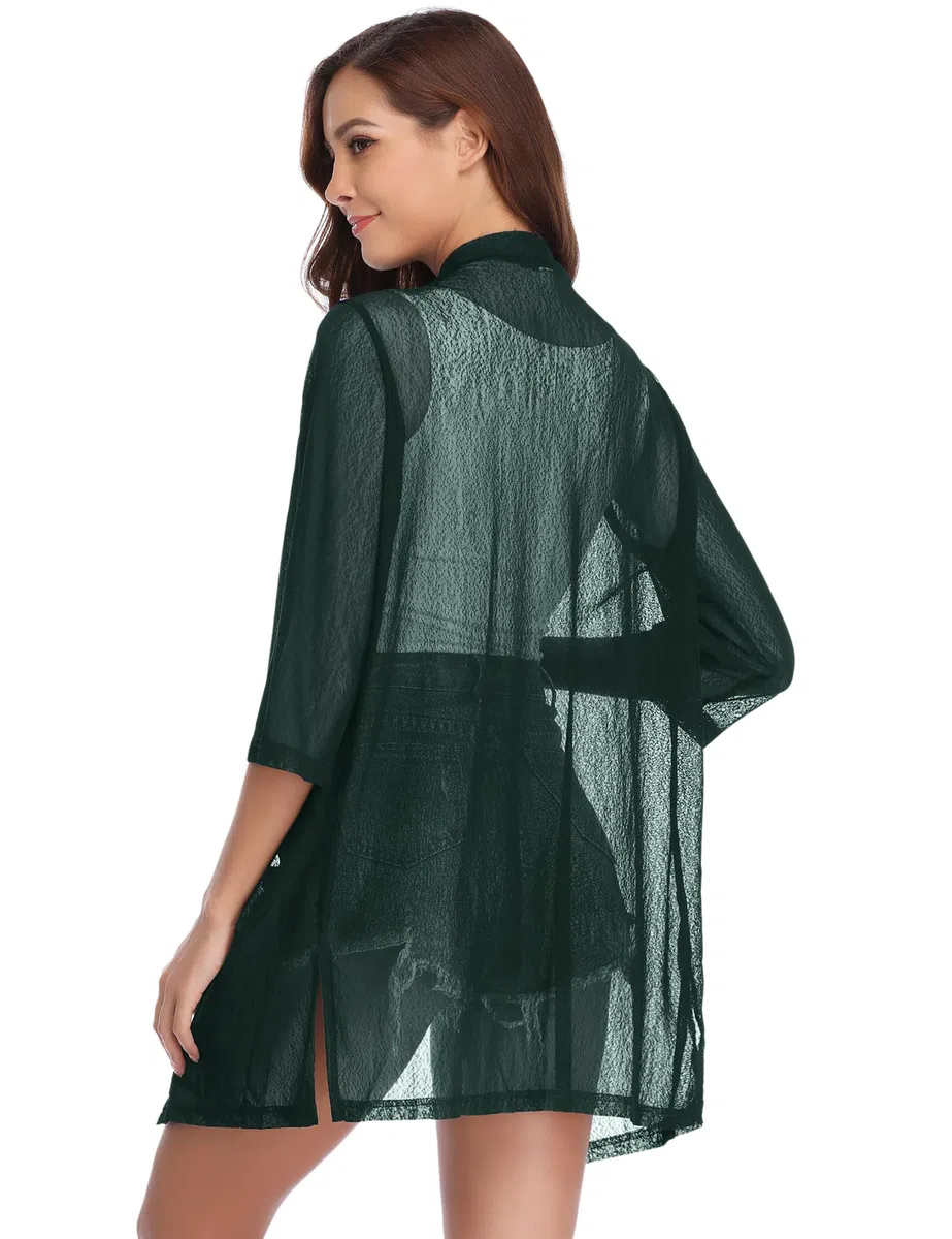 iClosam Cárdigan Largo de Casual para Mujer Talla Grande Chaqueta Chal Mujer Verano Outerwear Jersey Bolero Cárdigan Kimono Señoras Tops Ropa de Playa Camisolas y Pareos