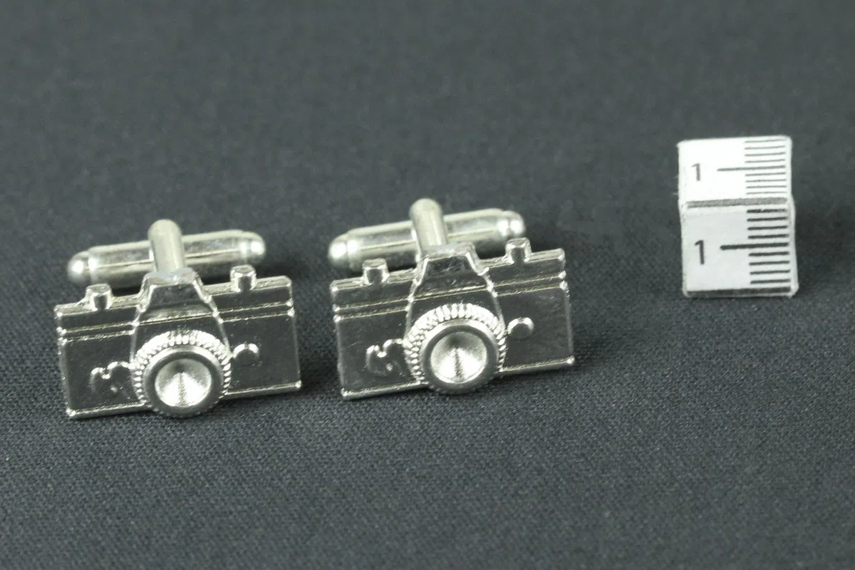 Miniblings Cámara Gemelos Botones con la Caja de la cámara de Fotos Autor