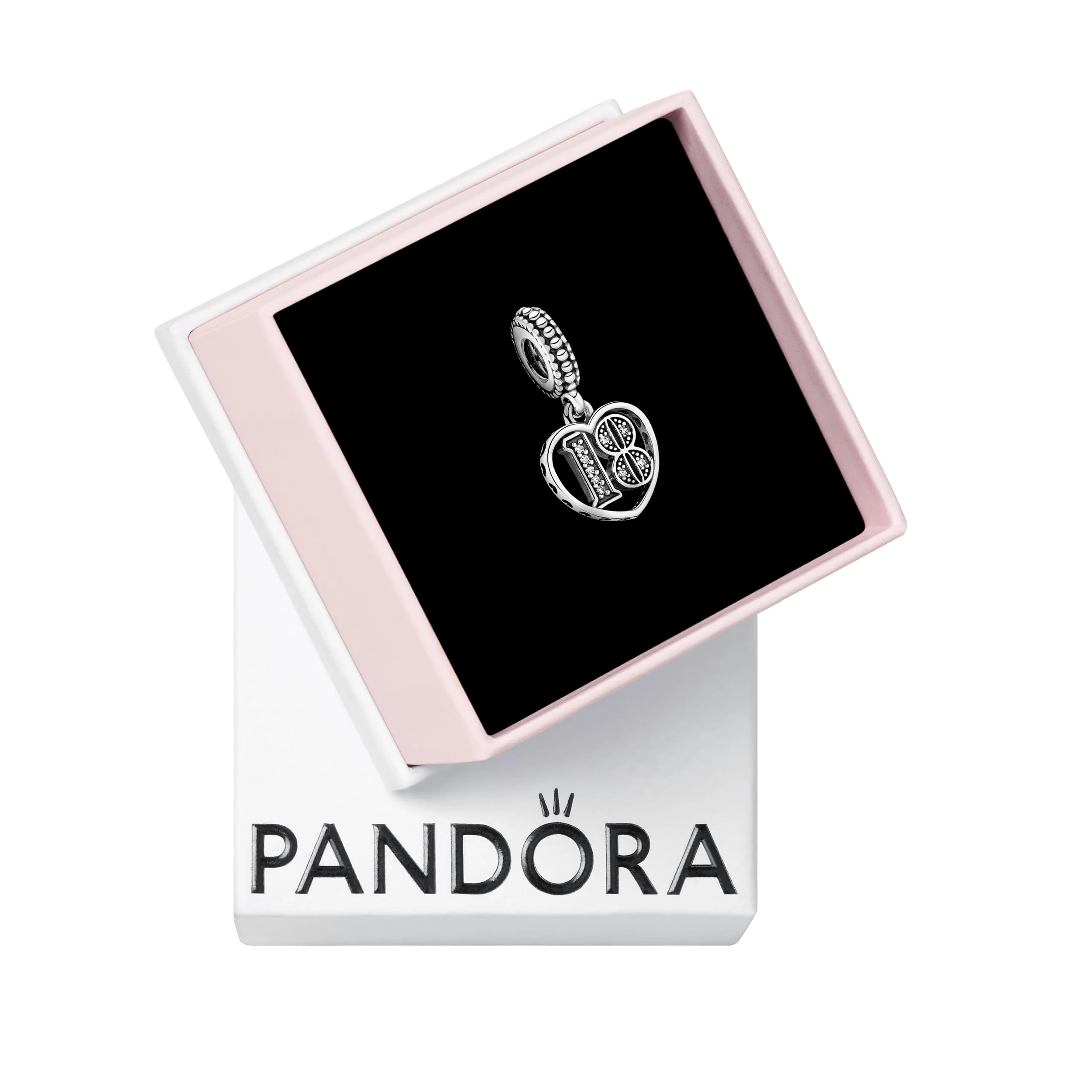 Pandora Jewelry - Abalorio de circonita cúbica de 18 años de amor en plata de ley