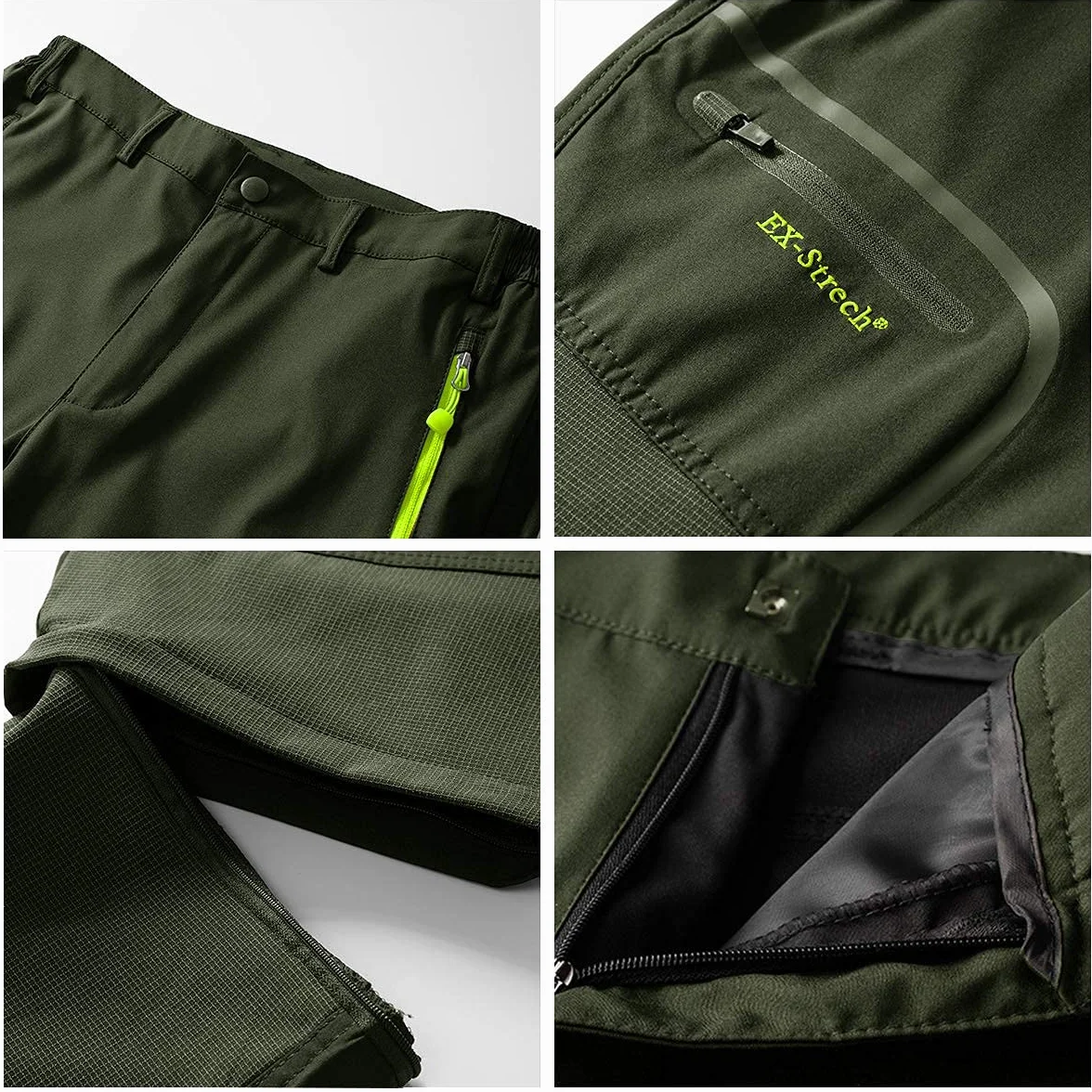 ZOEREA Pantalones Aire Libre de Hombre Convertible Pantalones Cortos Trekking Montaña Escalada Senderismo Secado Rápido Pantalón Funcionales