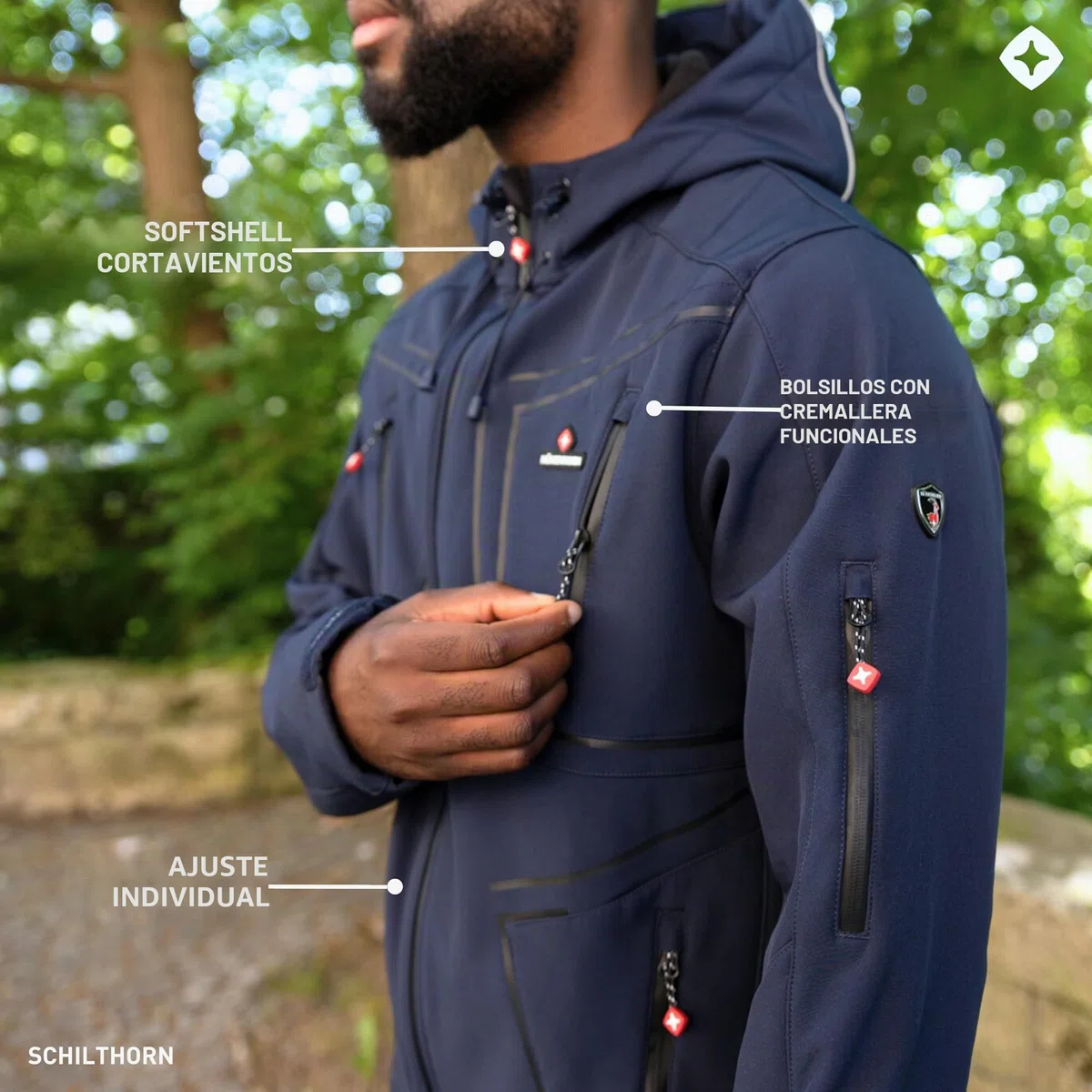 Höhenhorn Niessen Chaqueta Softshell para Hombres Función Outdoor Resistente al Agua