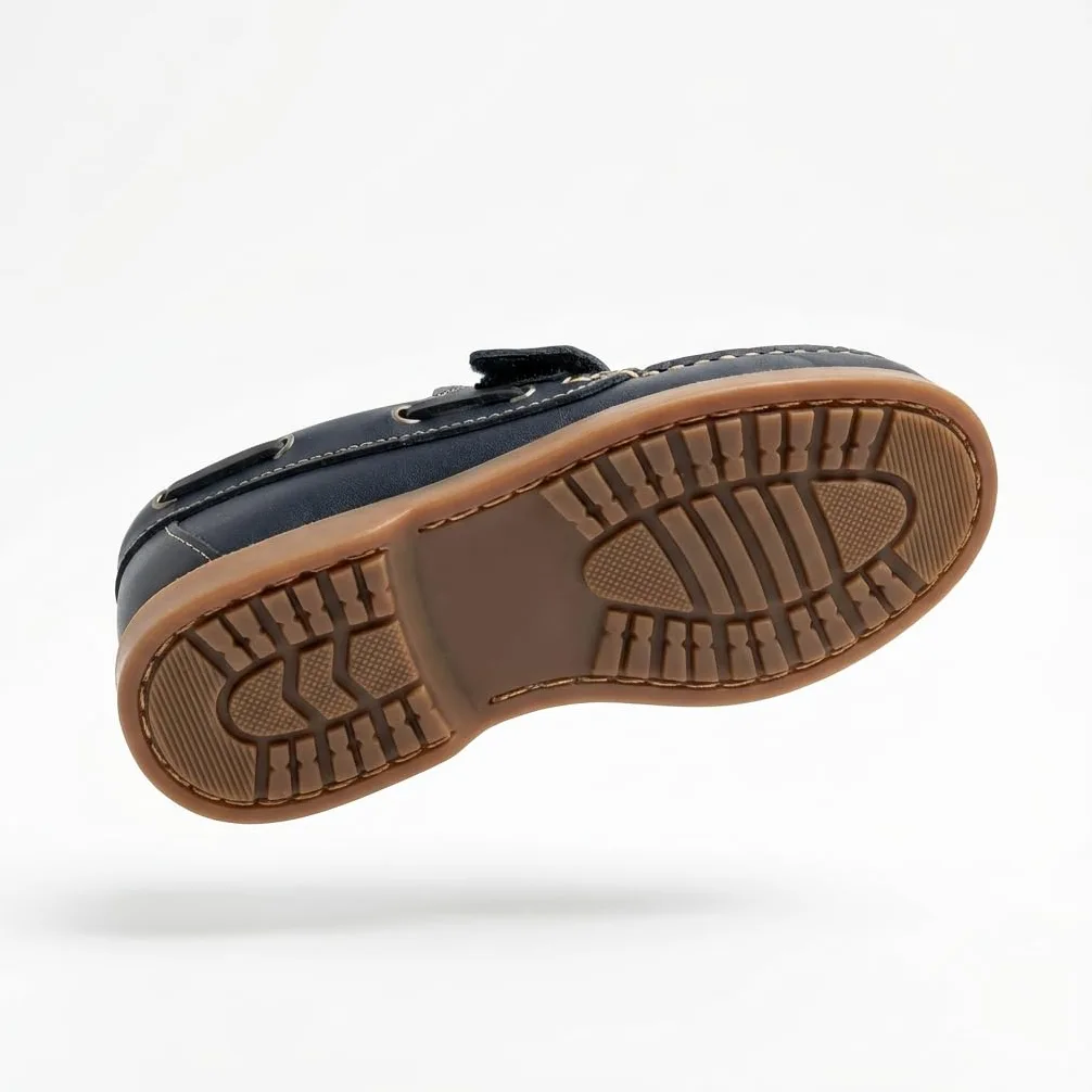Zapatos Náuticos Niño Piel con Cordones para Colegio y Uniforme. Mocasines de Cuero y Serraje Suela Goma Antideslizante y Flexible. Calzado Infantil Escolar de Vestir Comunión Resistente y Cómodo