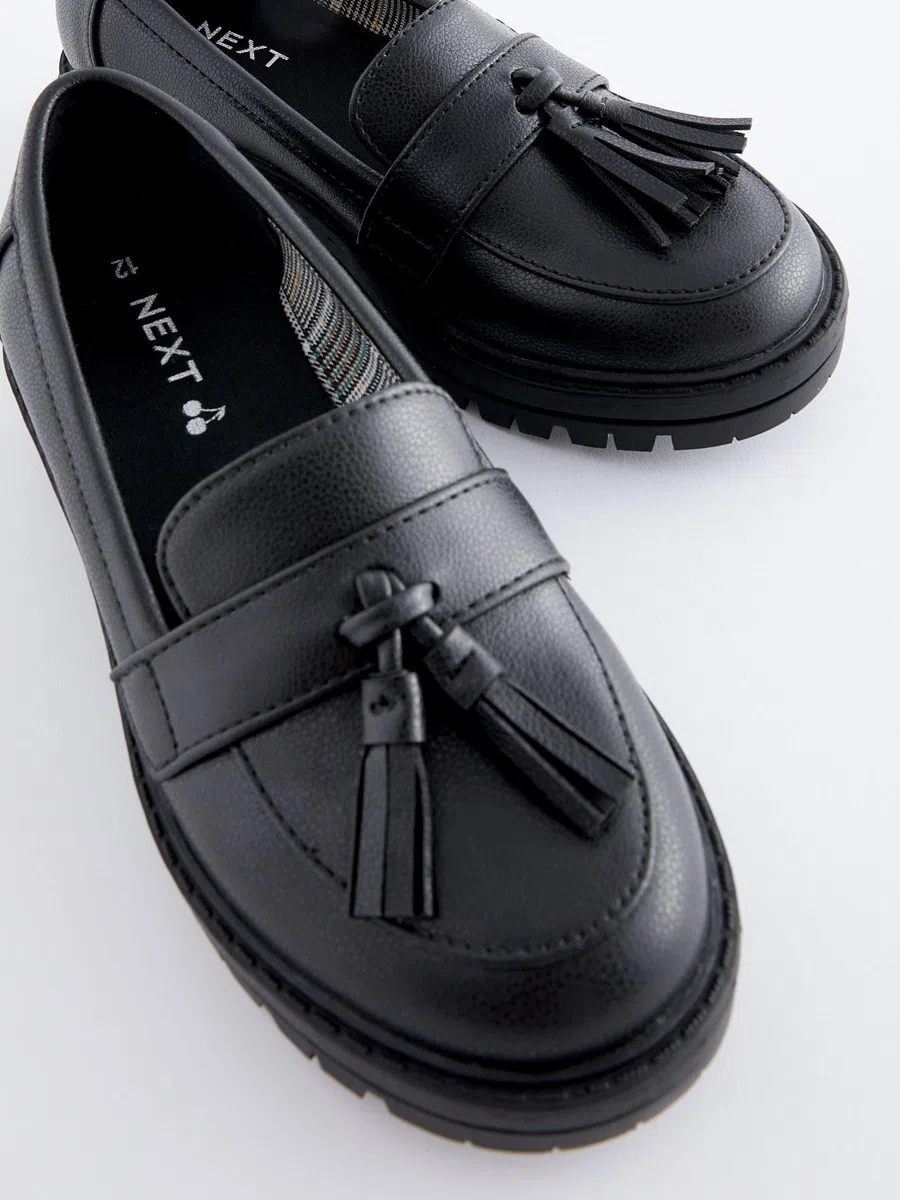 NEXT Niñas Mocasines Escolares con Suela Gruesa y borlas