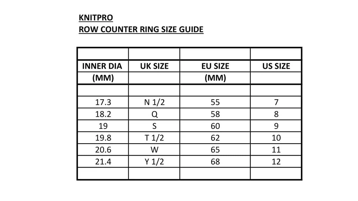 KnitPro - Negro (Talla 7, 17.3mm) Anillo Contador de Vueltas - 1 Unidad