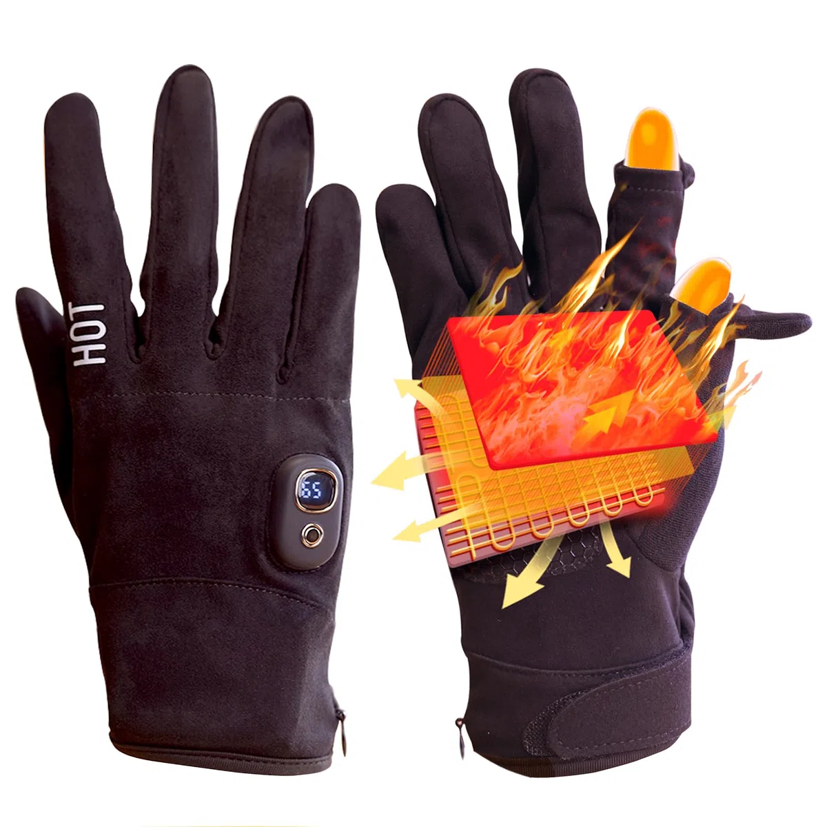 OBEST Guantes calefactables recargables 5V 2000mAh 5 niveles para esquí bicicleta moto