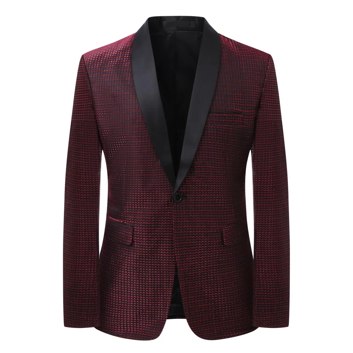 YFFUSHI Blazer Hombre Smoking Elegante Brillante con Cuello de Pico Esmoquin Slim Fit para Cenas Bodas y Galas