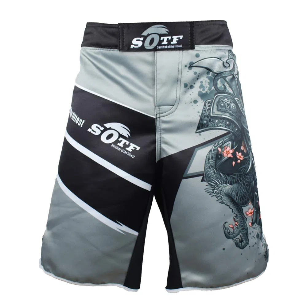 sotf Pantalones Cortos Shorts Modelo Samurai Ideales MMA K-1 Kick Boxing Boxeo Crossfit etc.