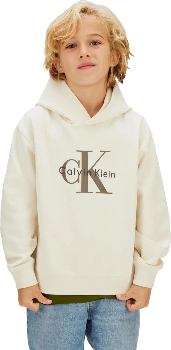 Calvin Klein Light Monologo Hoodie Ib0ib02615 Sudadera con Capucha Niños