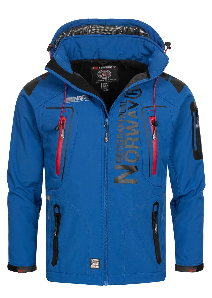 Geographical Norway Techno Men Distribrands - Chaqueta Softshell Impermeable Hombres - Capucha Hombre Transpirable Exteriores - Chaqueta Invierno Viento