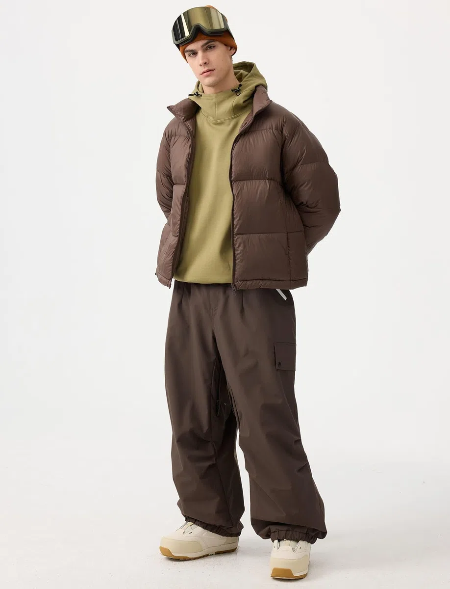 GSOU SNOW Hombres Mujeres Pantalones de Esquí Holgados Pantalones de Snowboard Baggy Pantalones de Nieve Oversize - Multibolsillos Impermeable Antiviento Transpirable Cálido