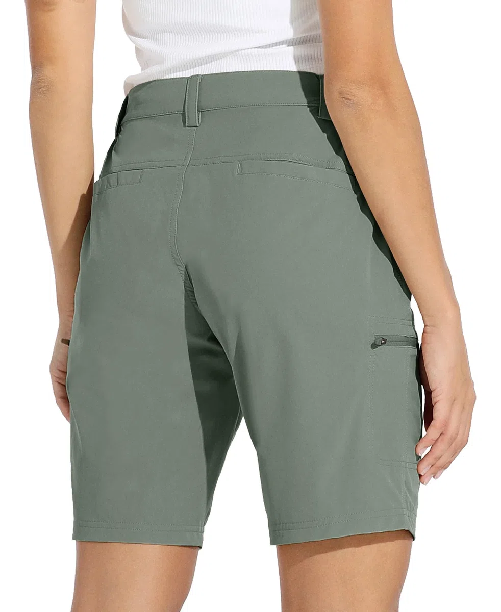 WILLIT Pantalones cortos de senderismo para mujer, pantalones cortos de verano, pantalones cargo de ciclismo, elásticos, pantalones de golf, de secado rápido, para senderismo, exteriores, ligeros, con