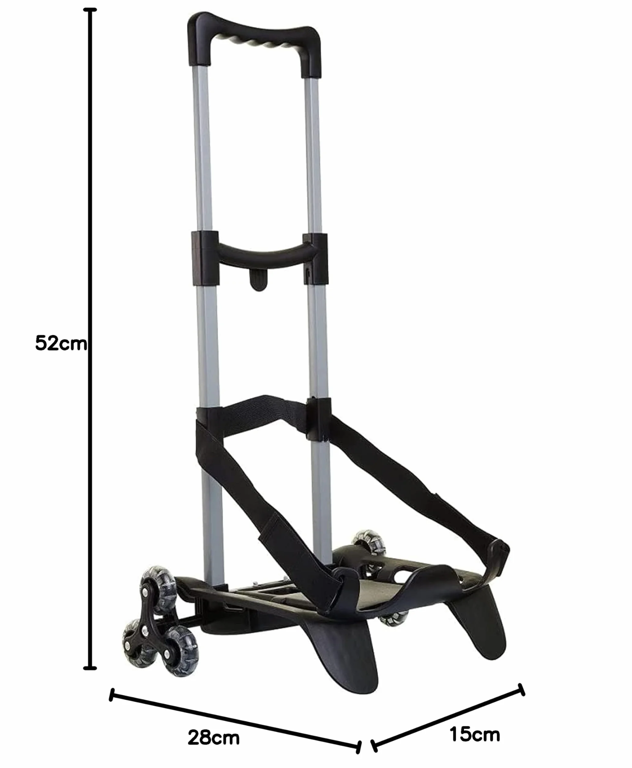 SJ Gang Trolley para Mochila, para Adolescentes, niñas y niños, para Mochilas Seven & SJ, diseño Italiano, Negro