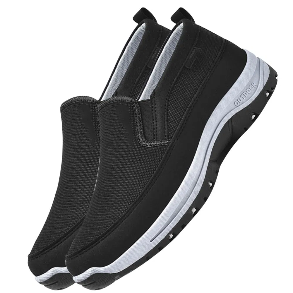 Zapatillas Hombre Zapatos para Caminar Suaves y Flexibles Zapatos Ajustables con Cierre de Zapatos ortopédicos para Hombre