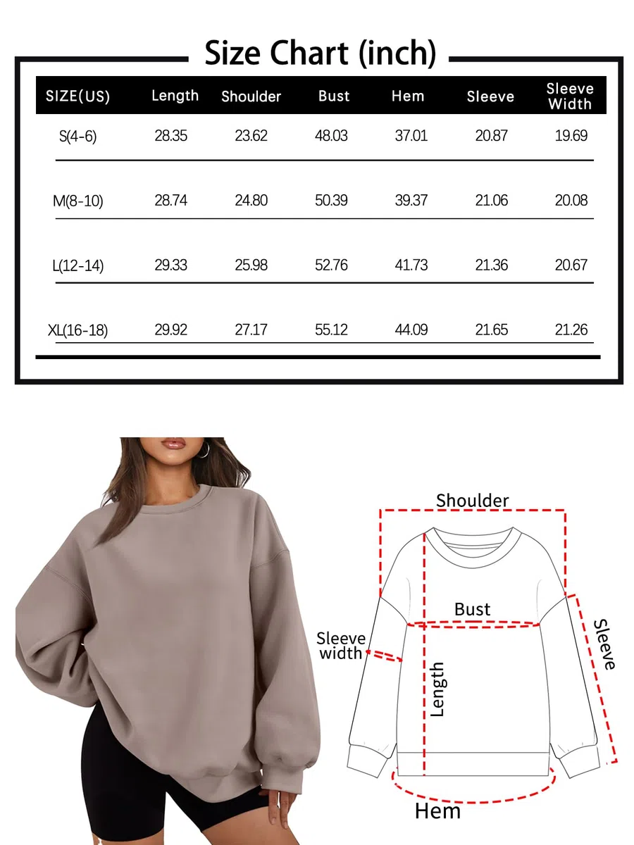 EFAN Sudadera con Capucha de Gran tamaño de Forro Polar de Manga Larga con Cuello Redondo para Mujer