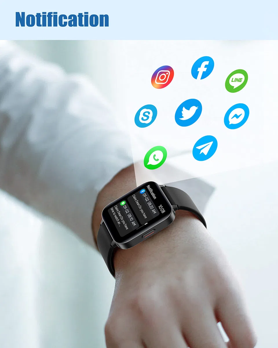 RUIMEN Smartwatch,Reloj Inteligente Mujer Impermeable IP68 con Oxímetro,1.69" Pantalla con Pulsómetro,Monitor de Sueño Monitores Actividad Cronómetros Calorías Podómetro para Android iOS (Blanco)