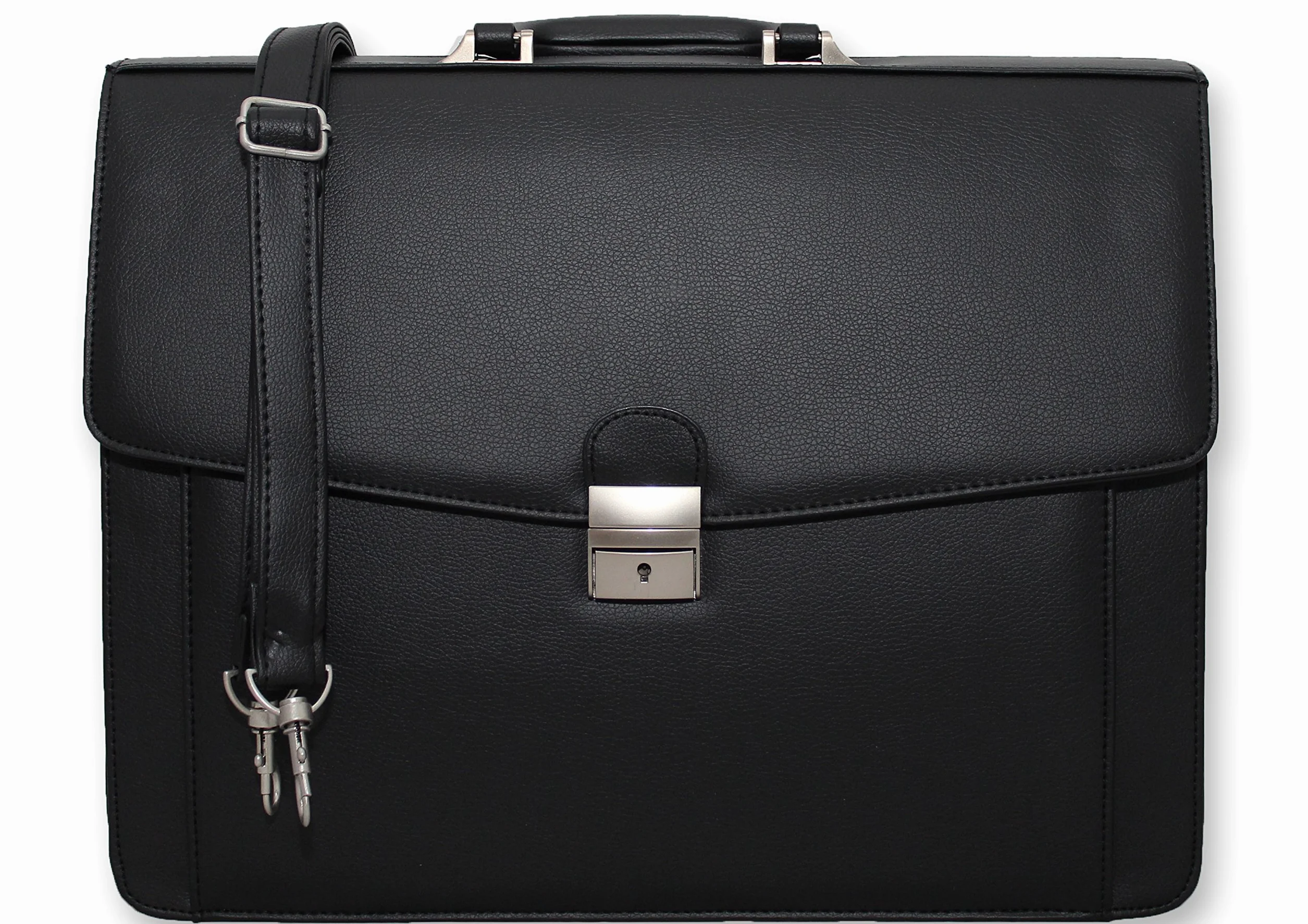 Bolsa de Trabajo de Oficina Profesional Maletín de Documentos Cuero Ecológico (Negro MA32)