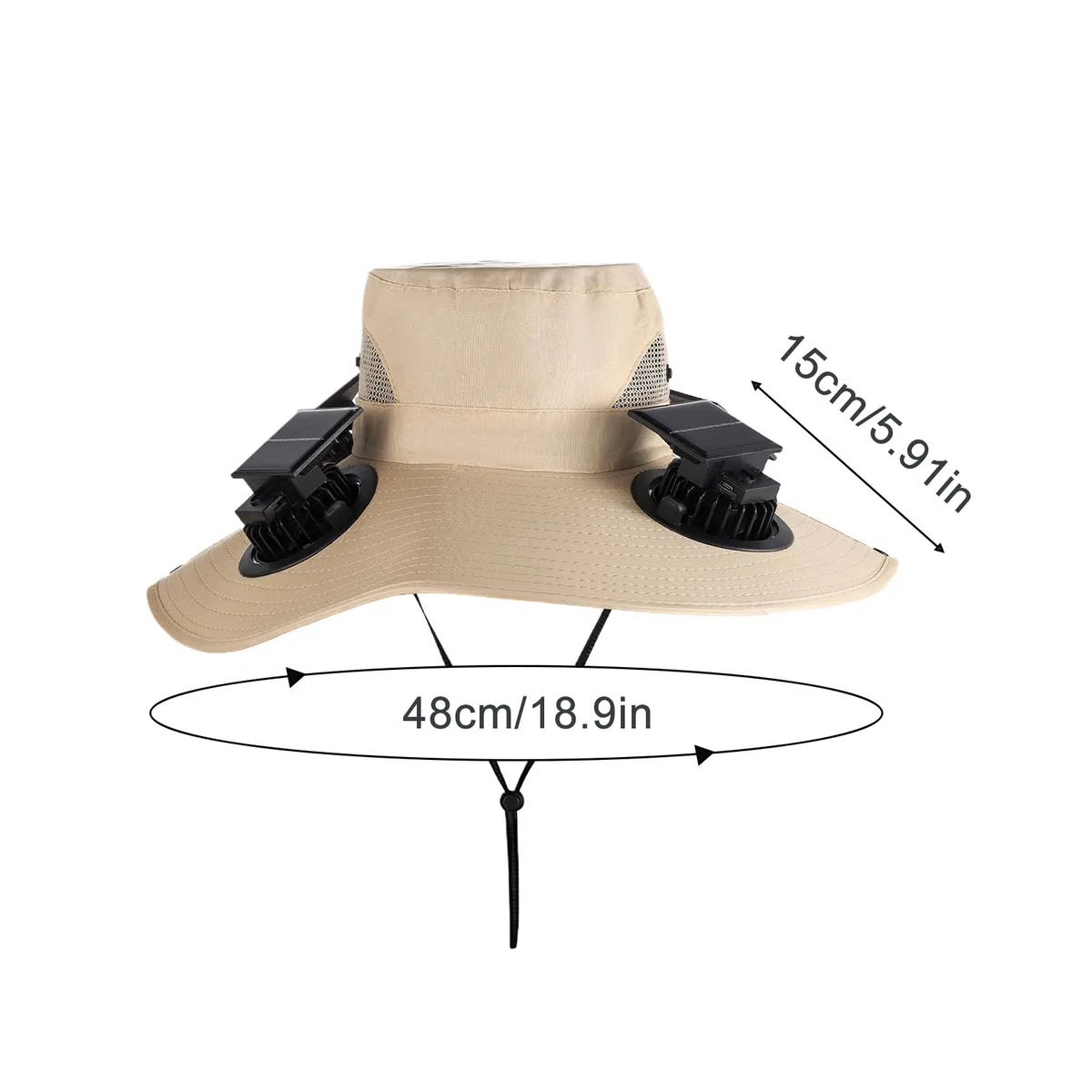 Sombrero con Ventilador Incorporado y Panel Solar,Gorra de ala Ancha con 4 Ventiladores de Energía Solar,Sombrero de Playa Exterior | para Pesca, Jardinería, Senderismo, Trabajo de Verano