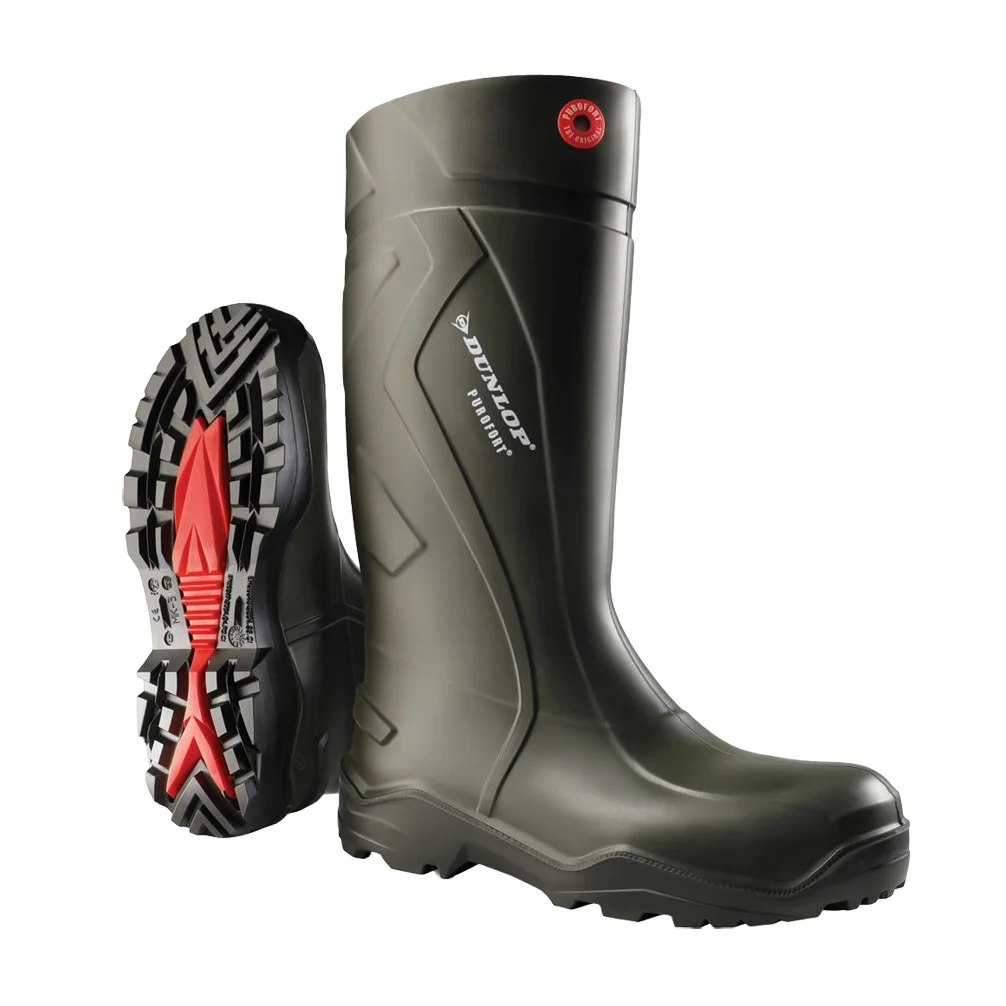 DUNLOP Purofort+ Rubber Boots, Green 08 – 100% Impermeable – Talla 43