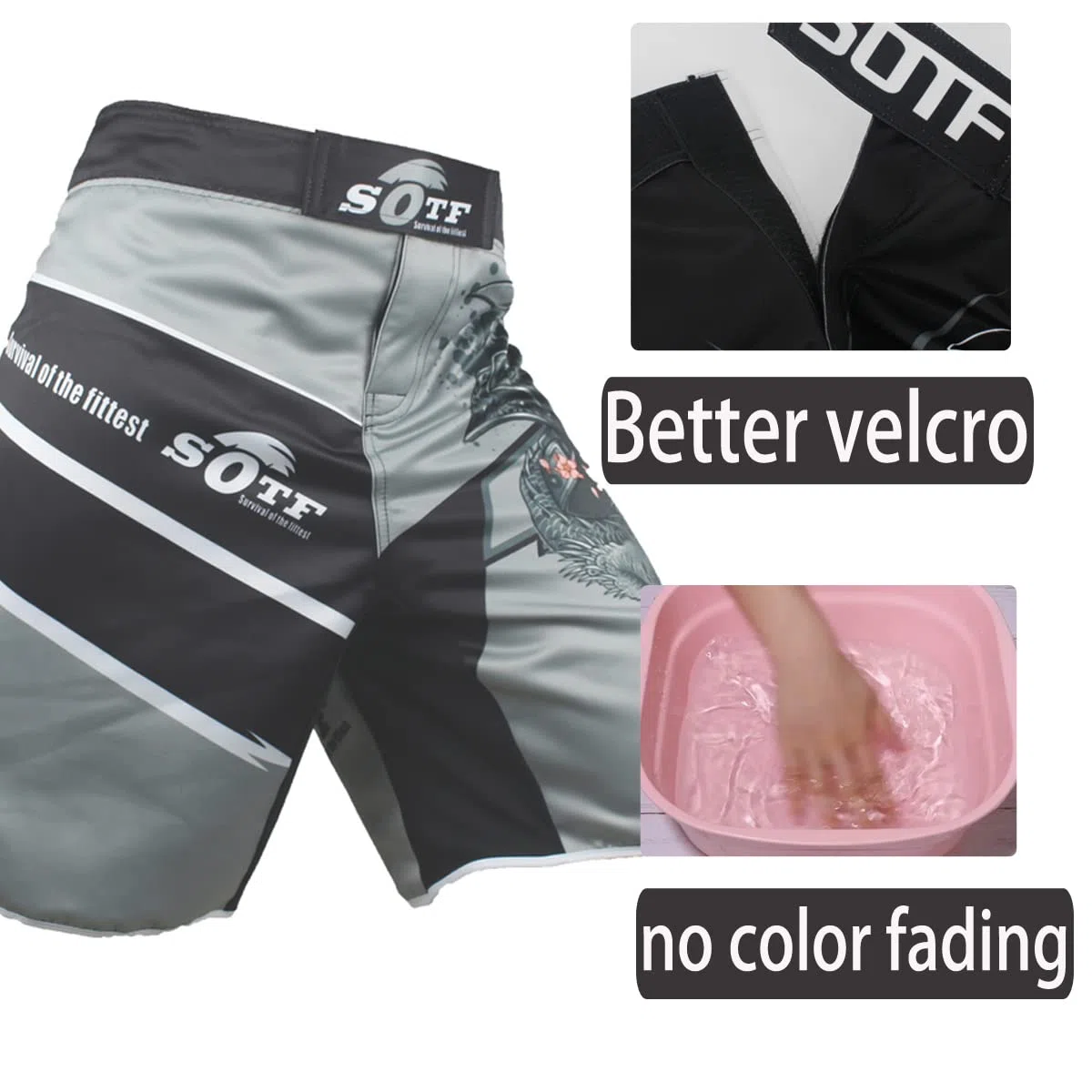 sotf Pantalones Cortos Shorts Modelo Samurai Ideales MMA K-1 Kick Boxing Boxeo Crossfit etc.