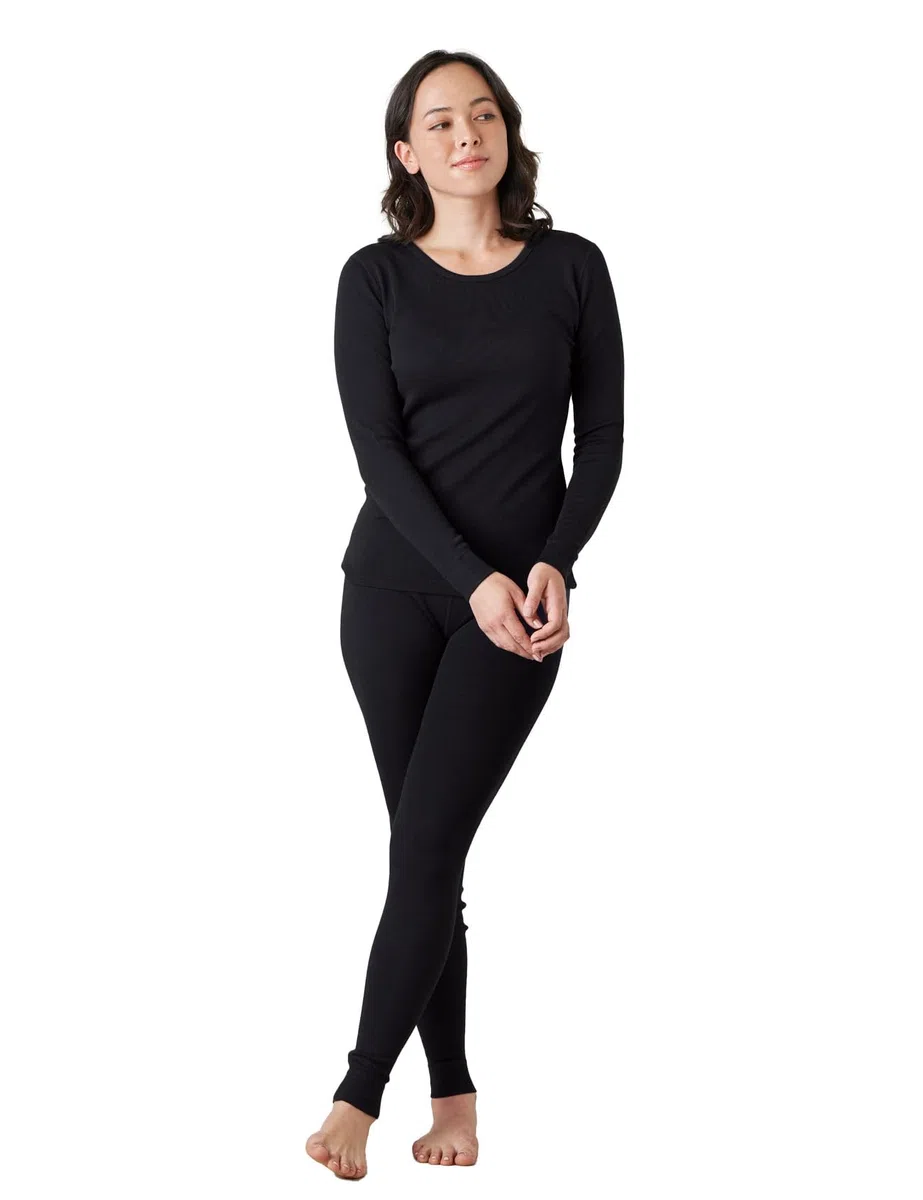 LAPASA Conjunto Térmico Ligero 100% Lana Merino para Mujer Capa Base Transpirable Ropa Interior Larga Ligero & Cálido L58/L91