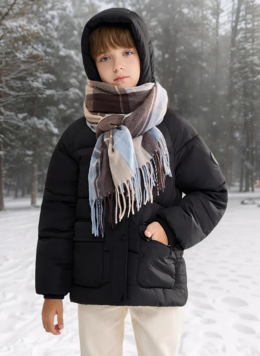 SOLOCOTE Abrigo de Invierno para Niños Repelente al Agua Cortavientos Acolchado Pesado Chaqueta Parka para Niños Niñas