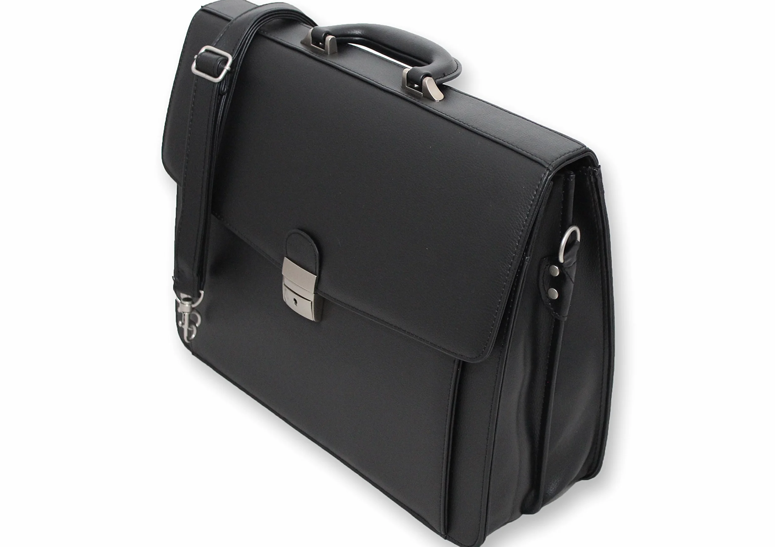 Bolsa de Trabajo de Oficina Profesional Maletín de Documentos Cuero Ecológico (Negro MA32)