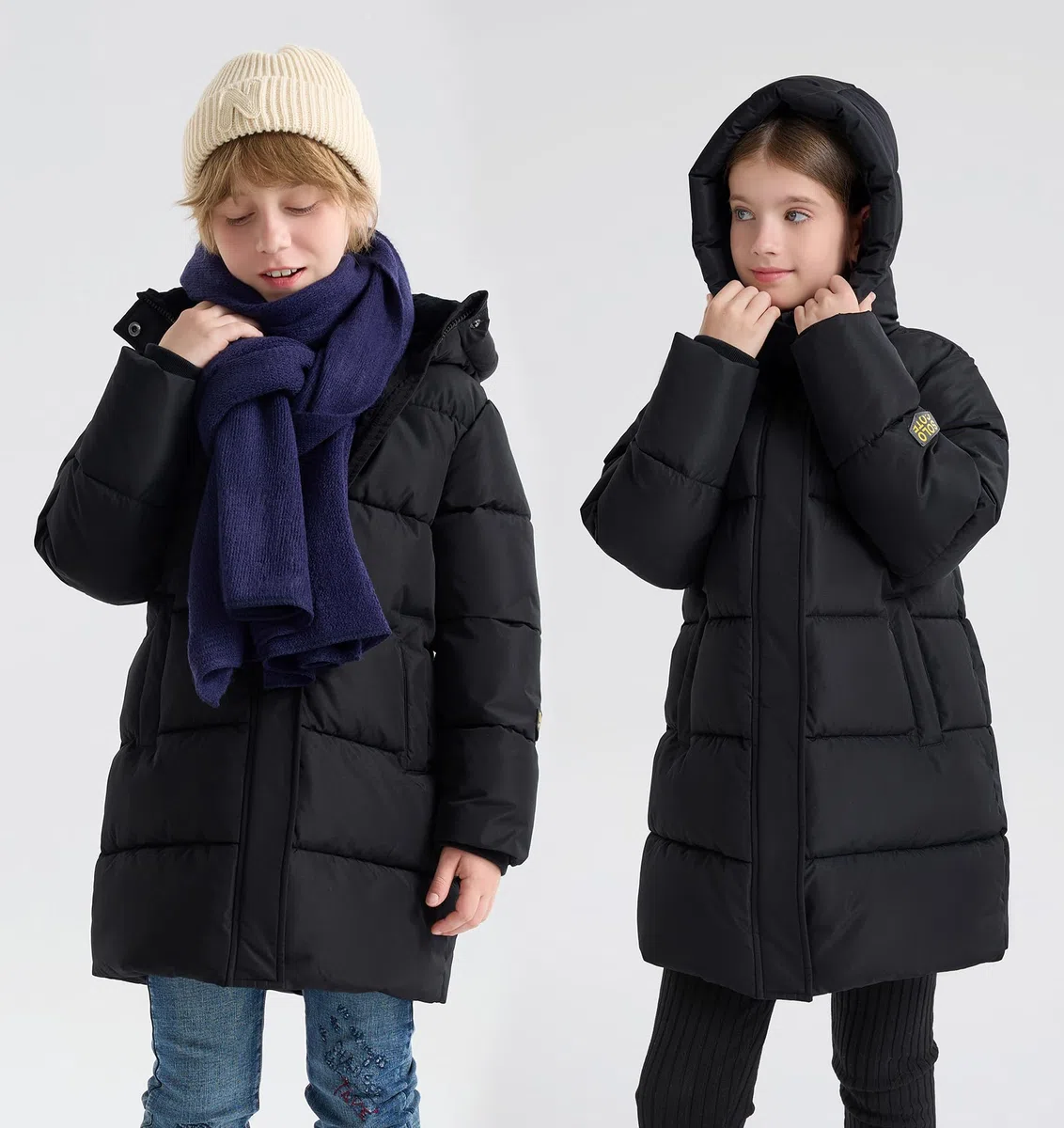 SOLOCOTE Abrigos de Invierno para Niños Plumífero Grueso Alargado Resistente al Agua con Chaqueta con Capucha para Niños