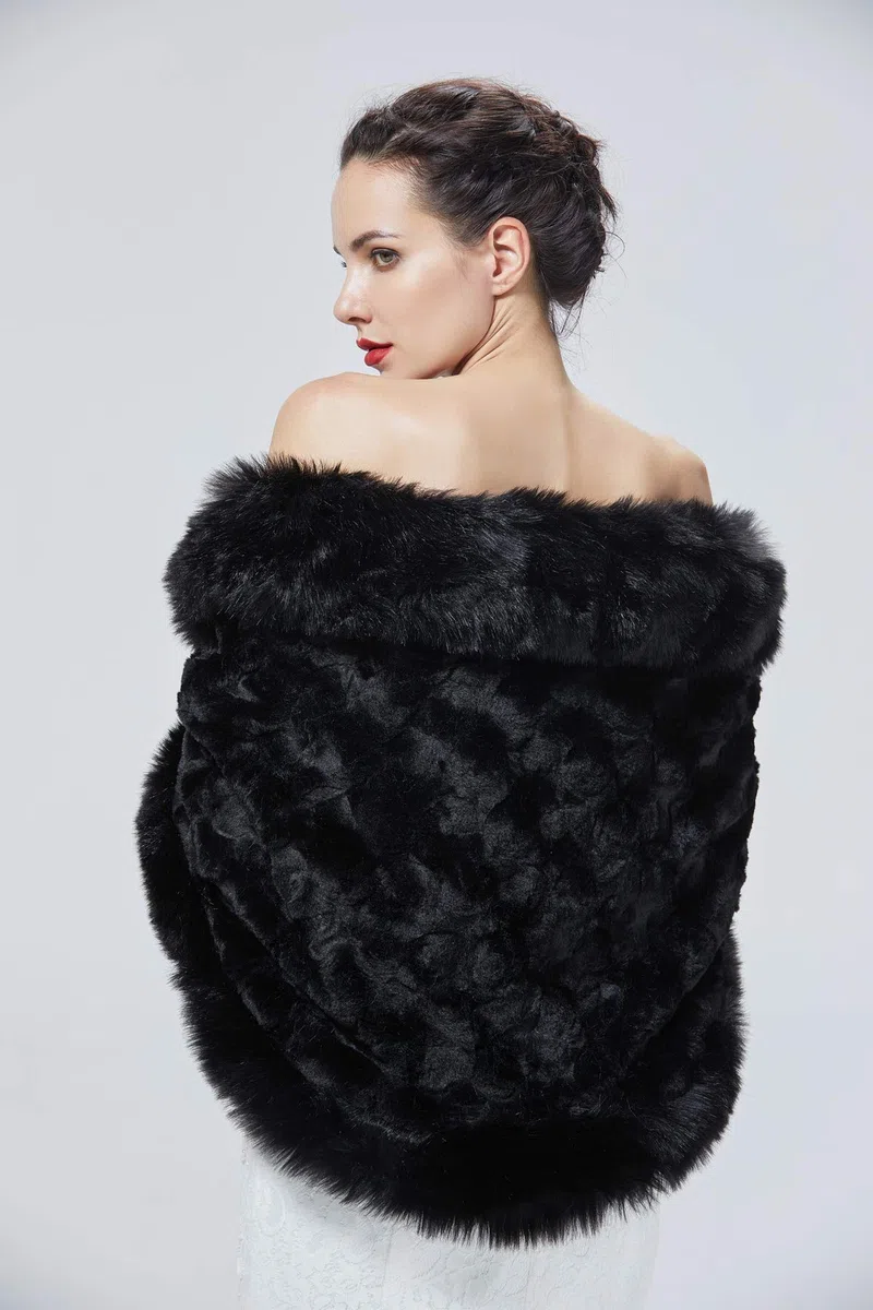 BEAUTELICATE Chal de piel sintética Estola Invierno Bolero Mujer Fiesta Vestido de Noche para Bodas Novia Dama de Honor
