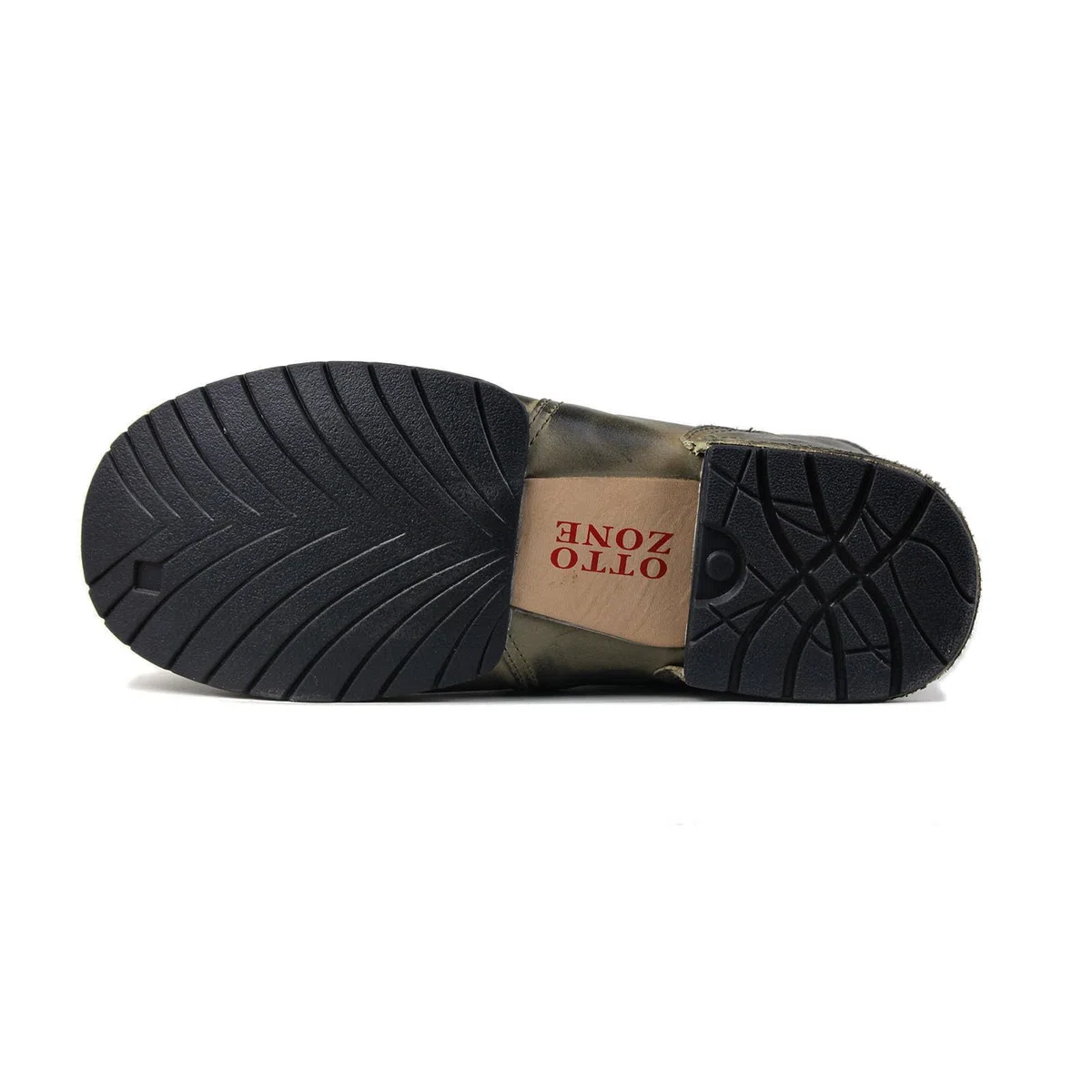 OSSTONE Botas para Moto Botines Hombre de Invierno Piel Zapatos Negras Vestir Nieve Piel Forradas Calientes Planas Combate Militares Cremallera Boots OS-6015-1-A-R