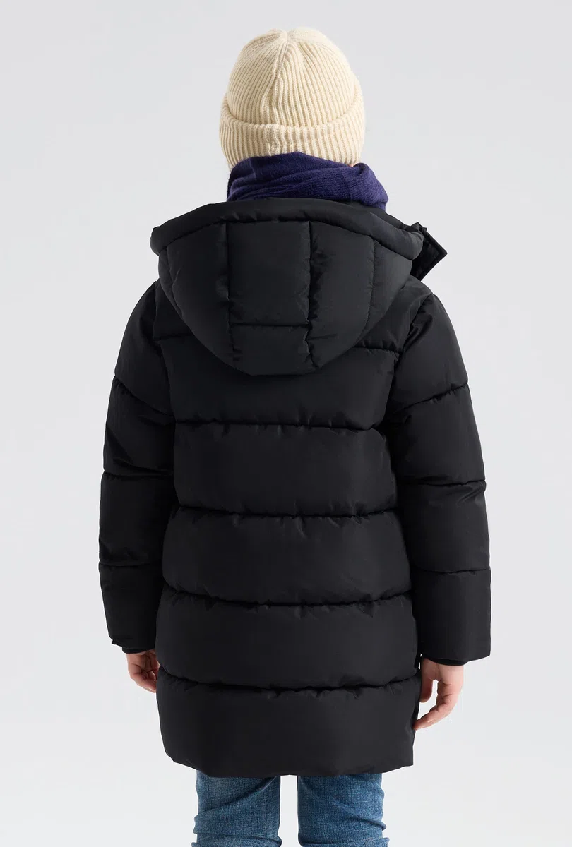 SOLOCOTE Abrigos de Invierno para Niños Plumífero Grueso Alargado Resistente al Agua con Chaqueta con Capucha para Niños