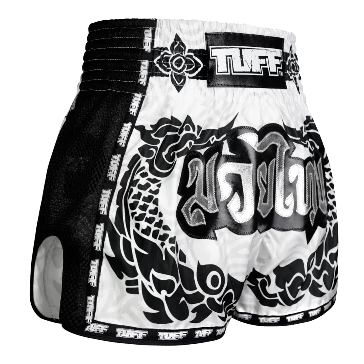 Tuff Sport Pantalones cortos retro de Muay Thai, pantalones cortos de boxeo, corte delgado, para artes marciales mixtas, kickboxing, entrenamiento, ropa de entrenamiento