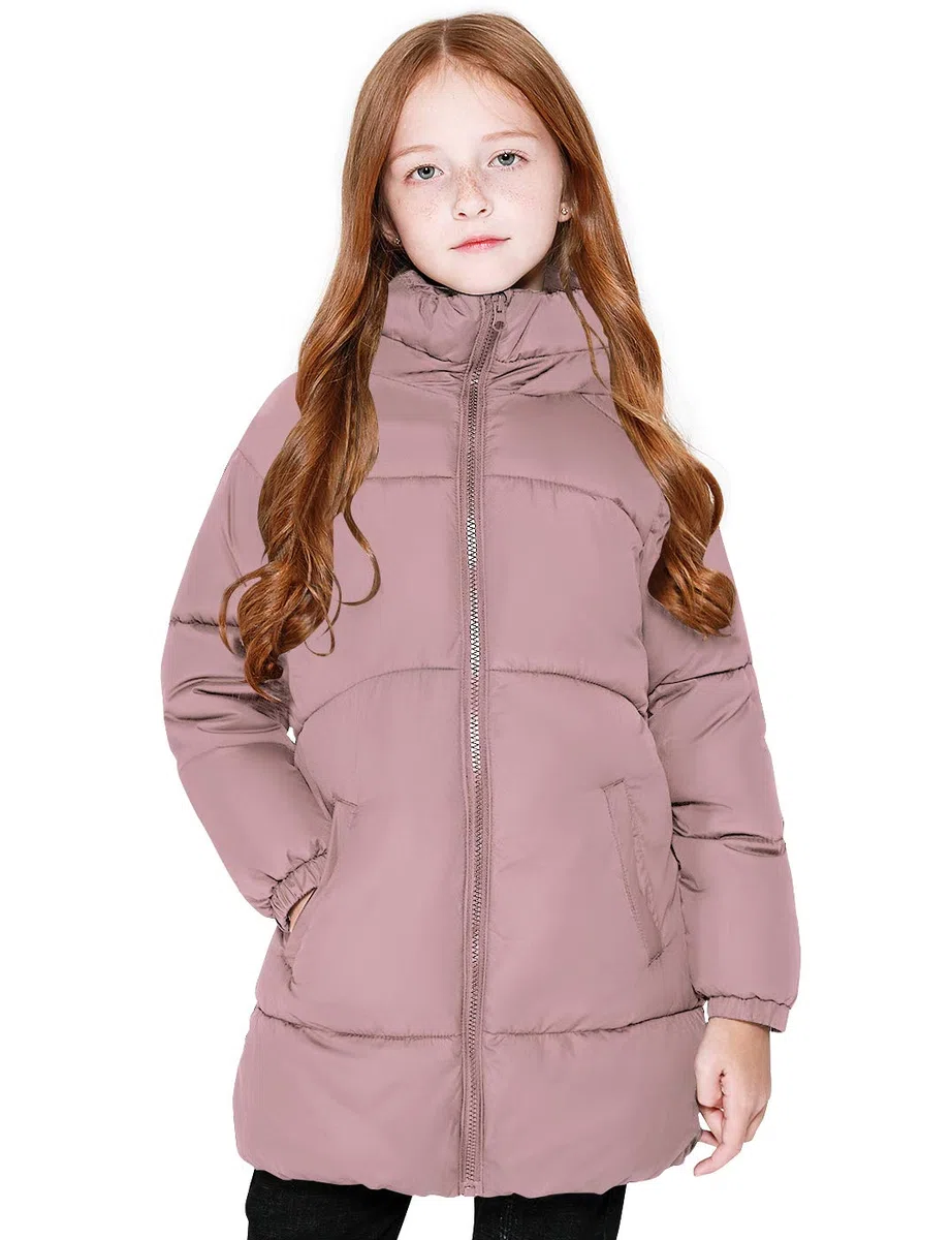 maoo garden Abrigo Ligero Acolchado Largo de Invierno para Niñas Chaqueta de lana Suave Acolchada Gruesa con Capucha