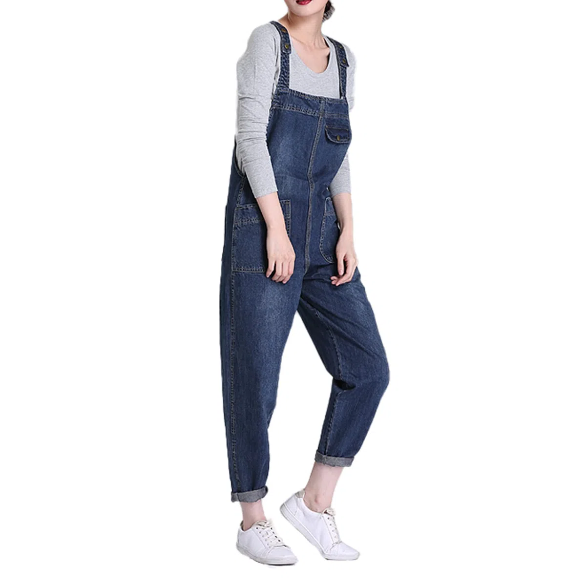 Peto Vaquero Largo para Mujer Tallas Grandes sin Mangas Jumpsuit Casual Stretch (XS-5XL)