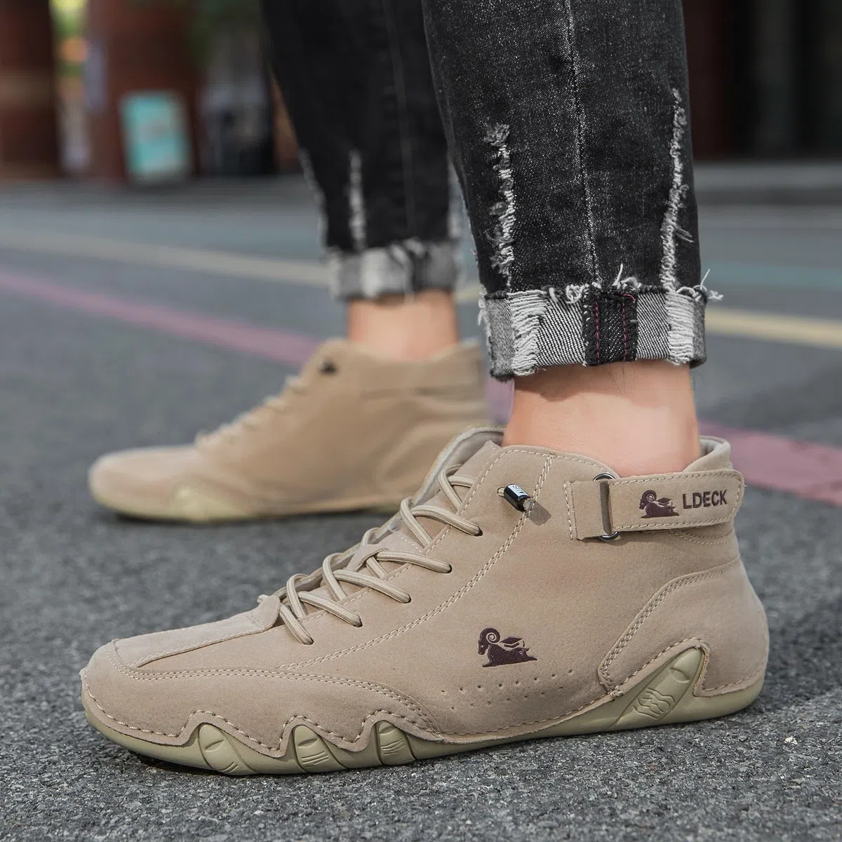 Botas Altas Italianas Hechas A Mano Unisex Zapatos Beck Minimalistas Al Aire Libre Zapatos Descalzos Informales Antideslizantes Transpirables for Caminar Senderismo Conducir Botas Chukka(Caqui,41 EU)