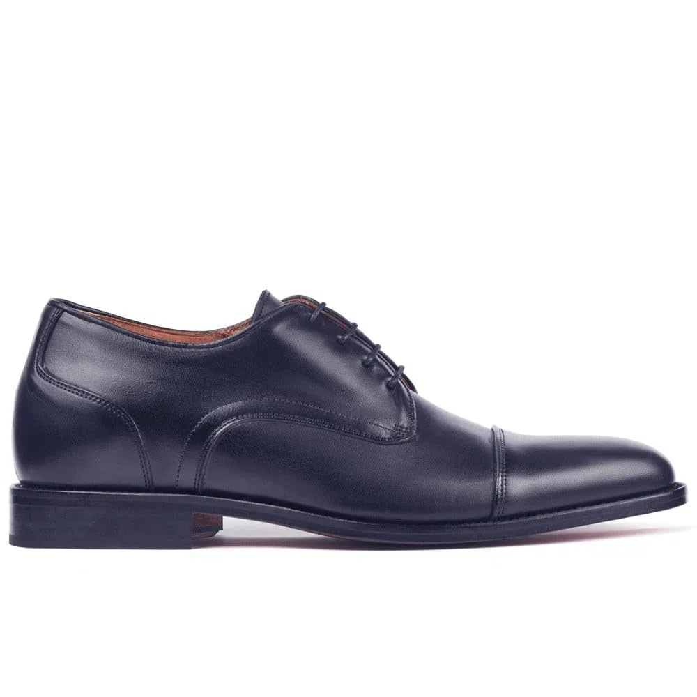 MASALTOS Zapatos de Hombre con Alzas Que Aumentan Altura hasta 7 cm. Fabricados en Piel. Modelo Birmingham Azul