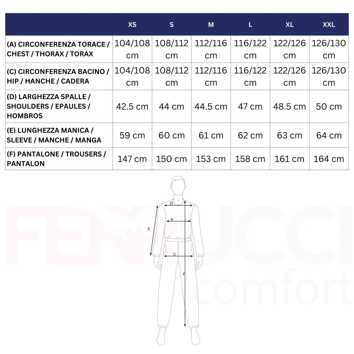 FERRUCCI COMFORT Pijama sanitario con cremallera trasera y cierre de cremallera de 100% algodón – Ideal para ancianos, incontinencia, Alzheimer y demencia, mono entero