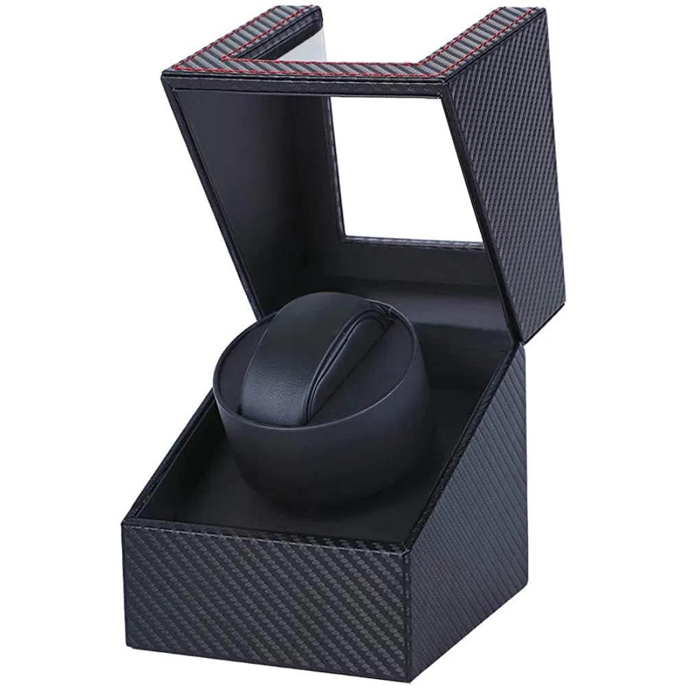 Automatische Uhrenbeweger Box Single Uhrenbeweger PU Leder Uhrengehäuse mit leisem Motor Batteriebetrieb Oder Netzteil für Automatikuhren
