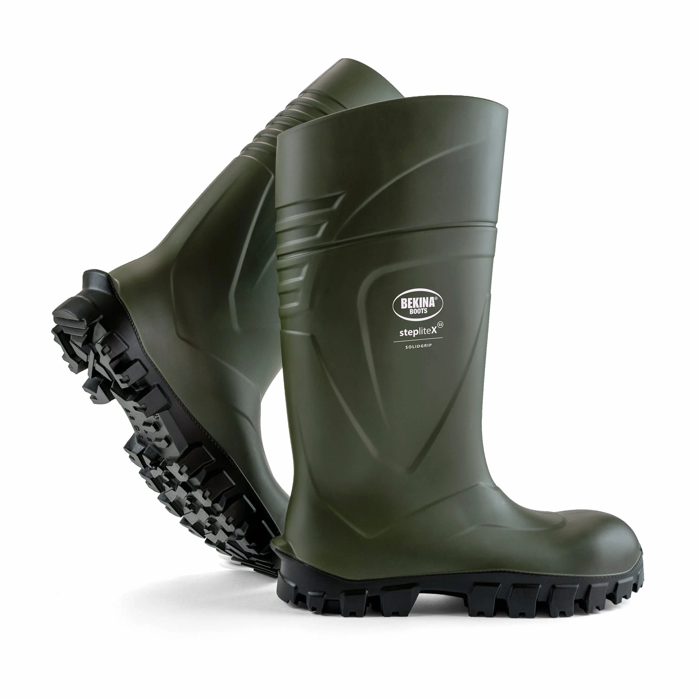 Botas de Seguridad y de Trabajo para Hombres y Mujeres Incl. Puntera y Suela de Acero de Alta Seguridad, para Uso agrícola, garantizan una excelente adherencia, Verde, EU 43