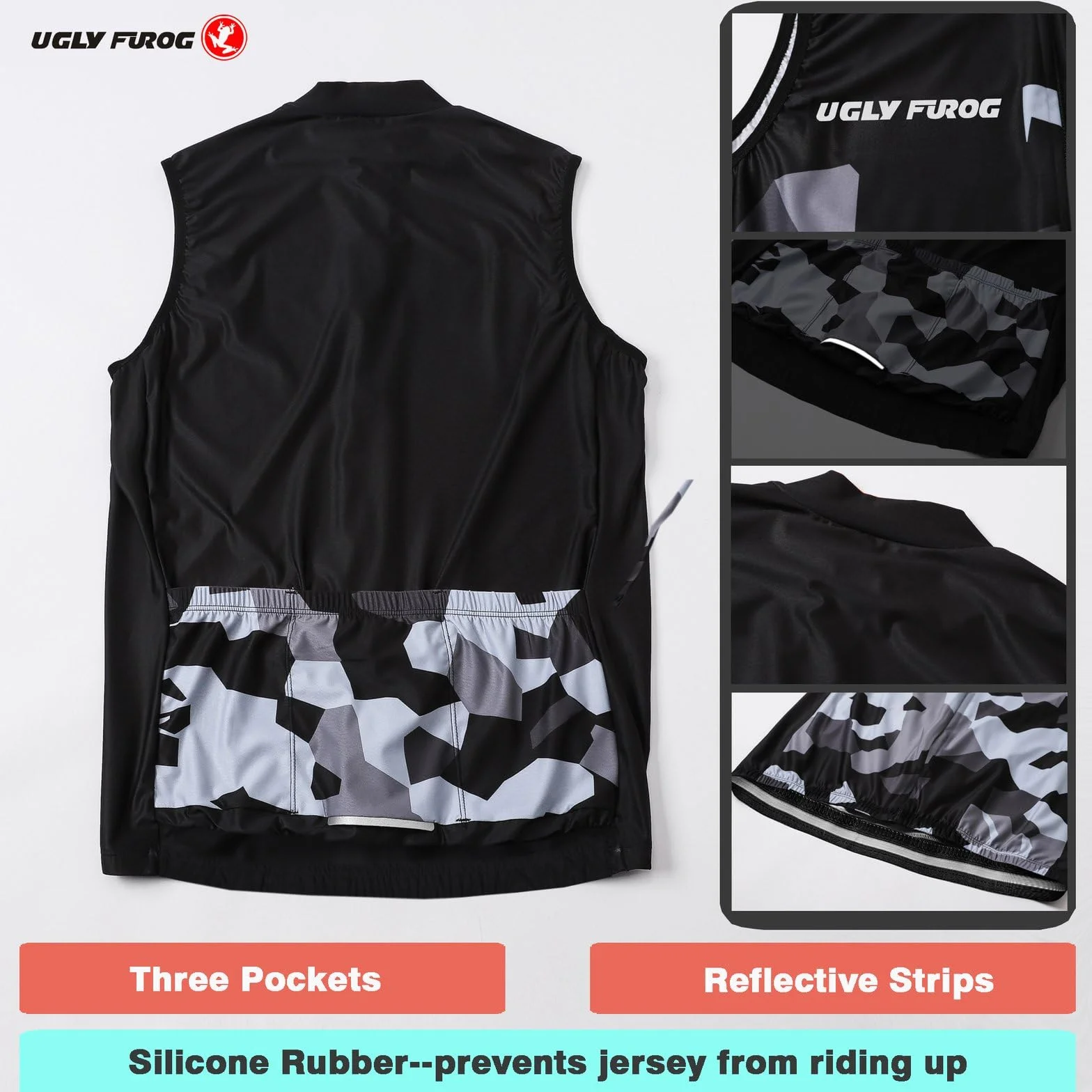 UGLY FROG Chaleco de Ciclismo Mujer Sin Mangas Maillot Ciclismo Ropa de Ciclismo para Mujer Transpirable Confortable MJWH01